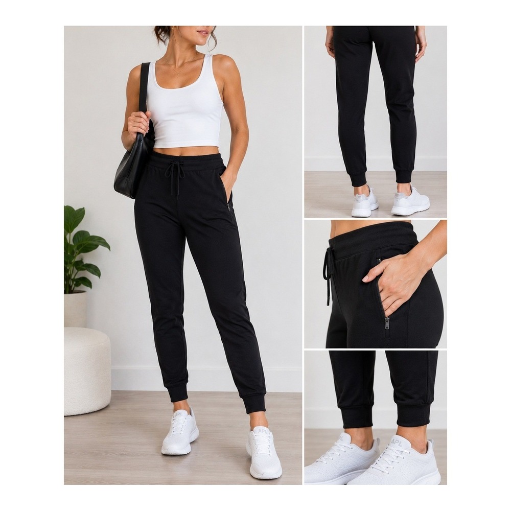 Lululemon Free to Roam Jogger Black Size 6 French Terry Zip Pocket Pant women